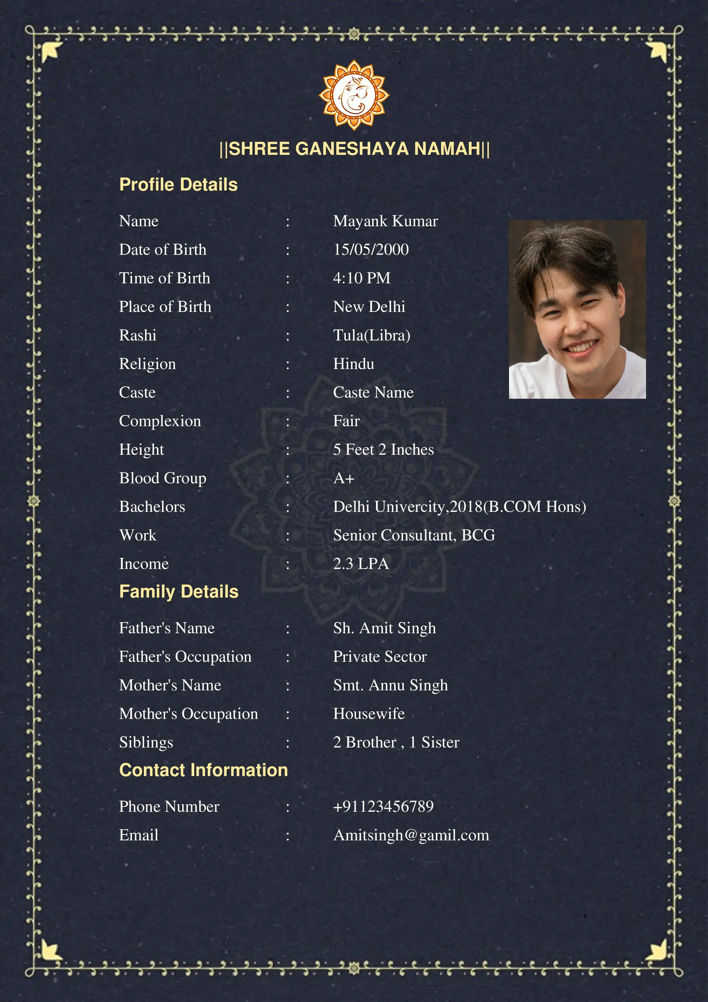 Muslim marriage biodata format pdf